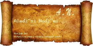 Almási Noémi névjegykártya